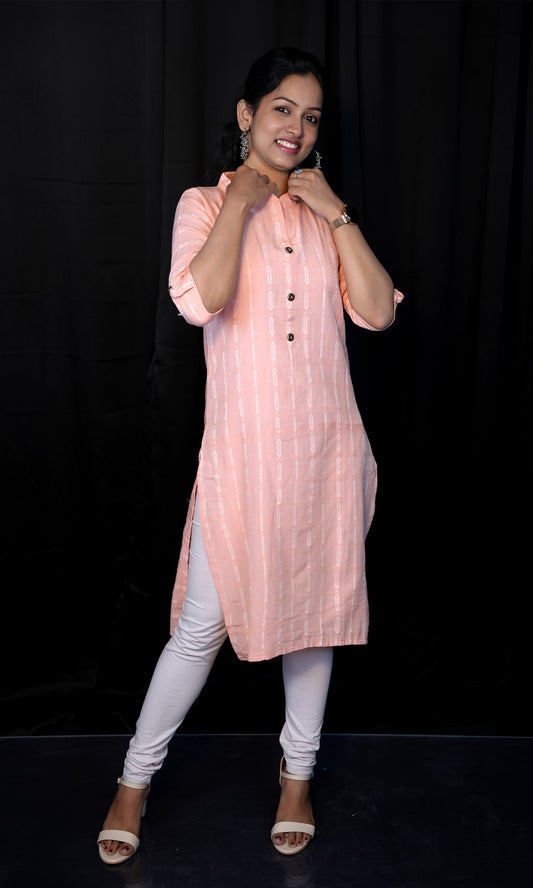 Cotton Lining Kurti with Chinese Collar