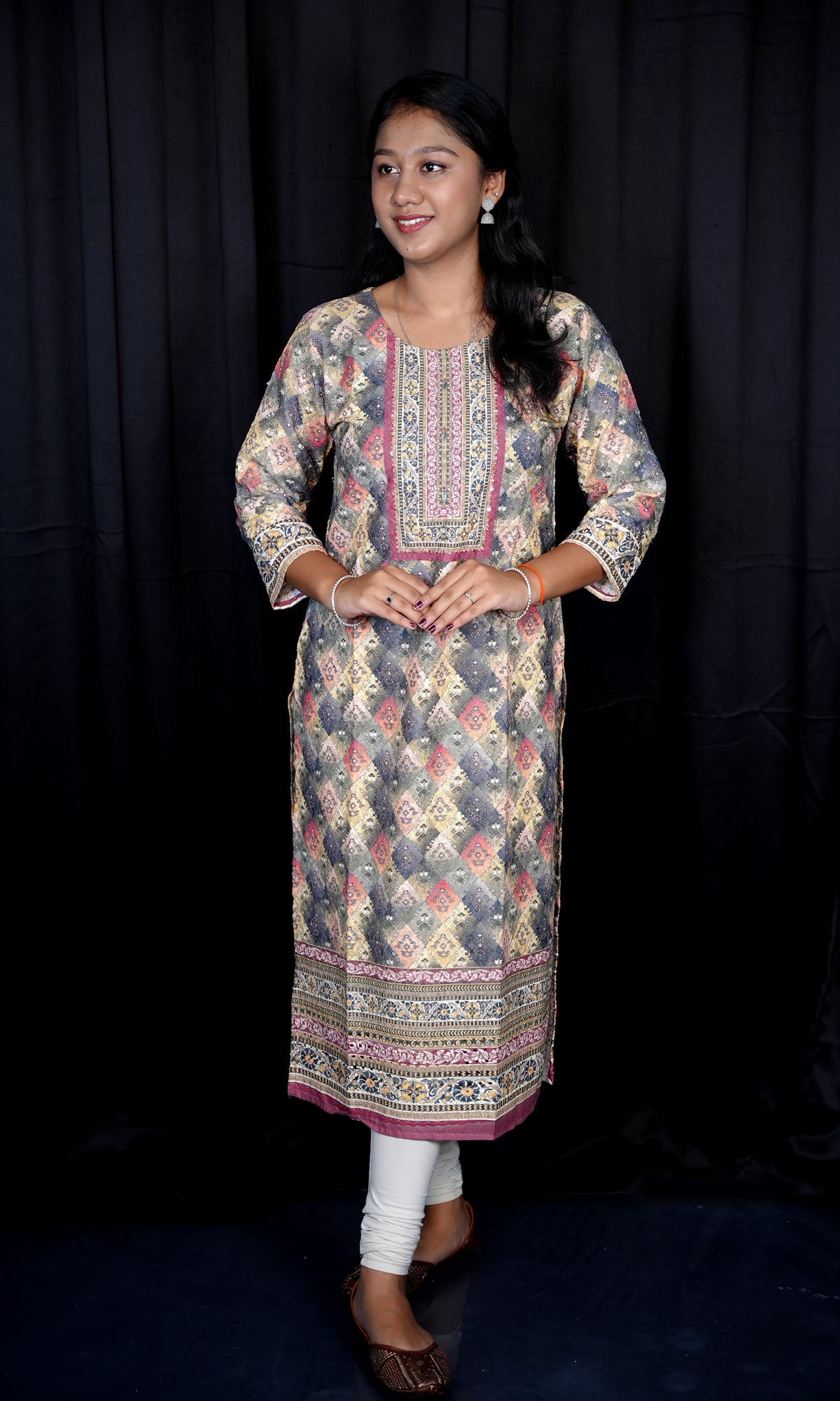 Chikankari Printed Kurti