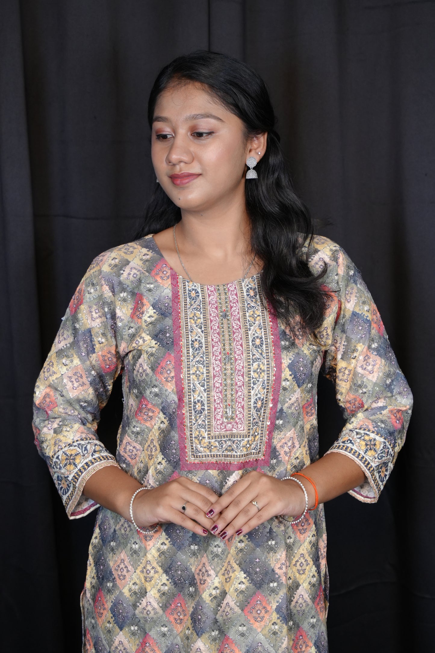 Chikankari Printed Kurti