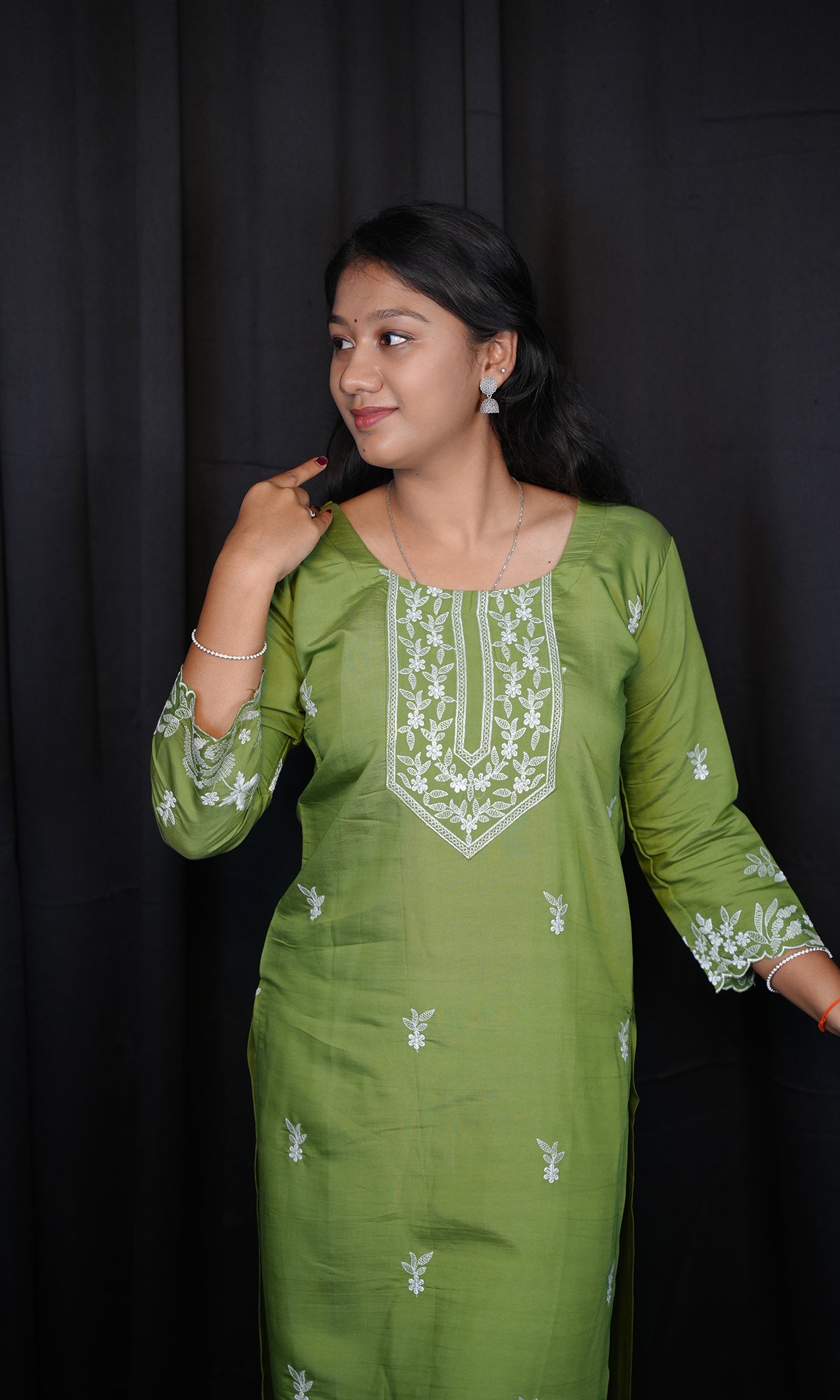 Roman Silk Cut Work Kurti