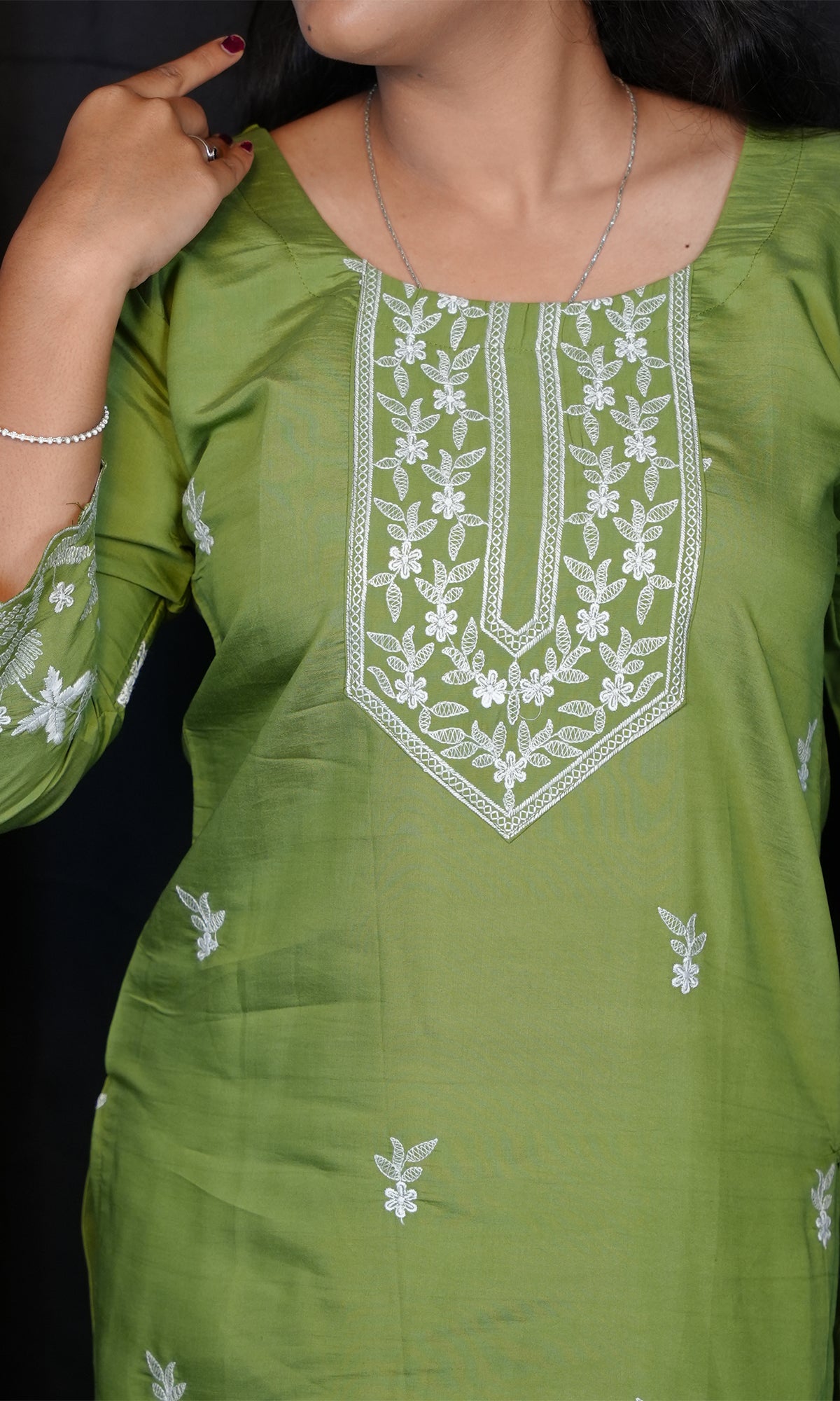 Roman Silk Cut Work Kurti