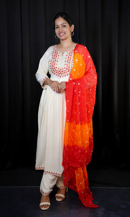 Nyra Style suit with Bandej Dupatta