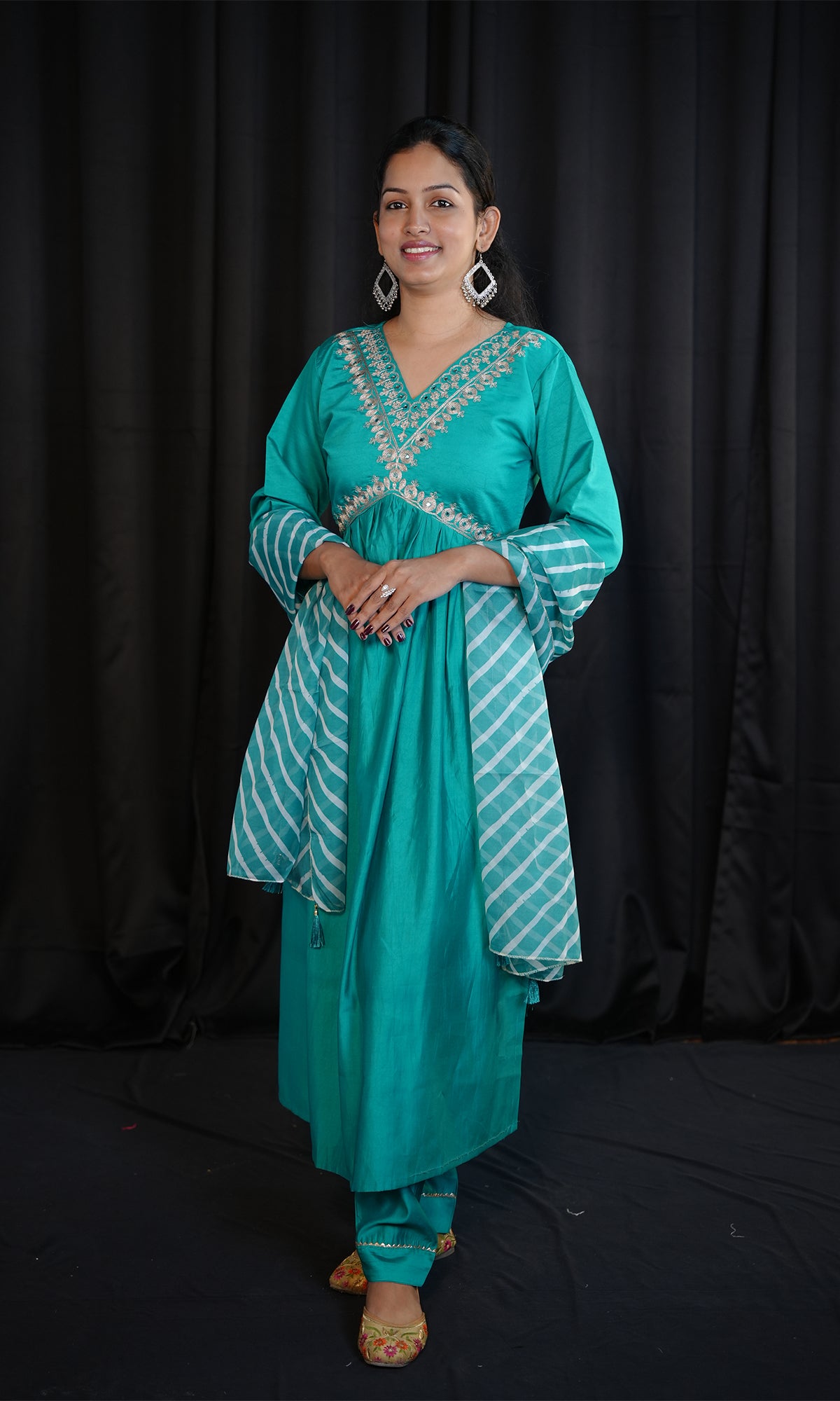 Tissue Silk Suit Set with Nyra Cut Kurta