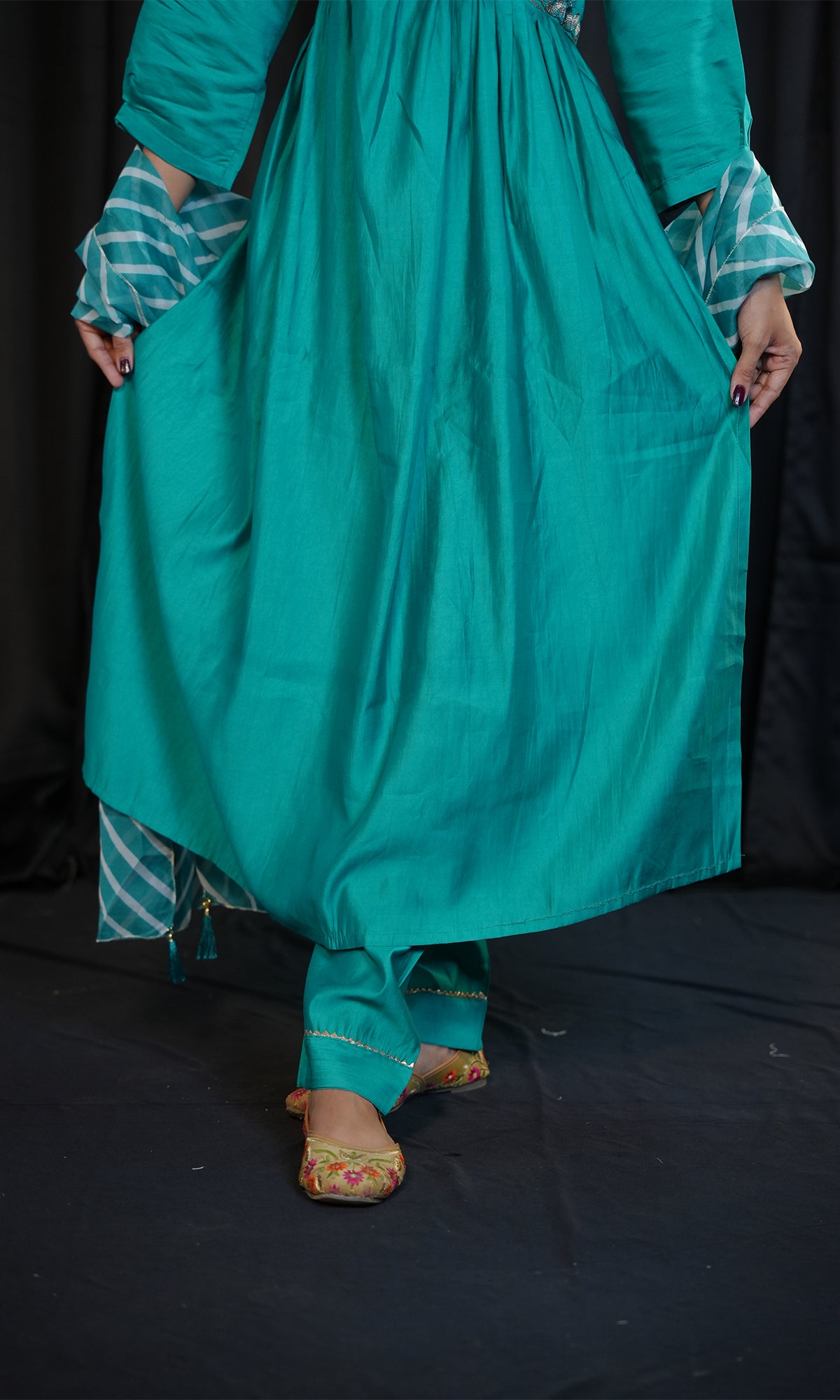 Tissue Silk Suit Set with Nyra Cut Kurta