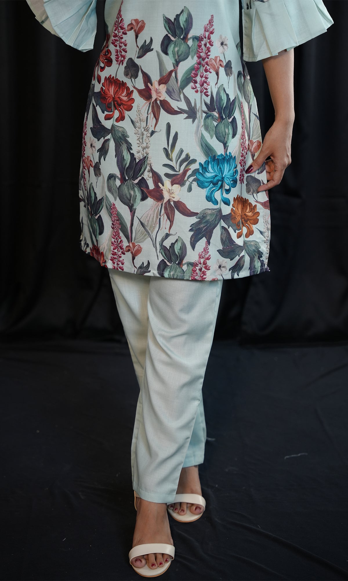 Digital Print Co-ord Set with Umbrella Sleeves