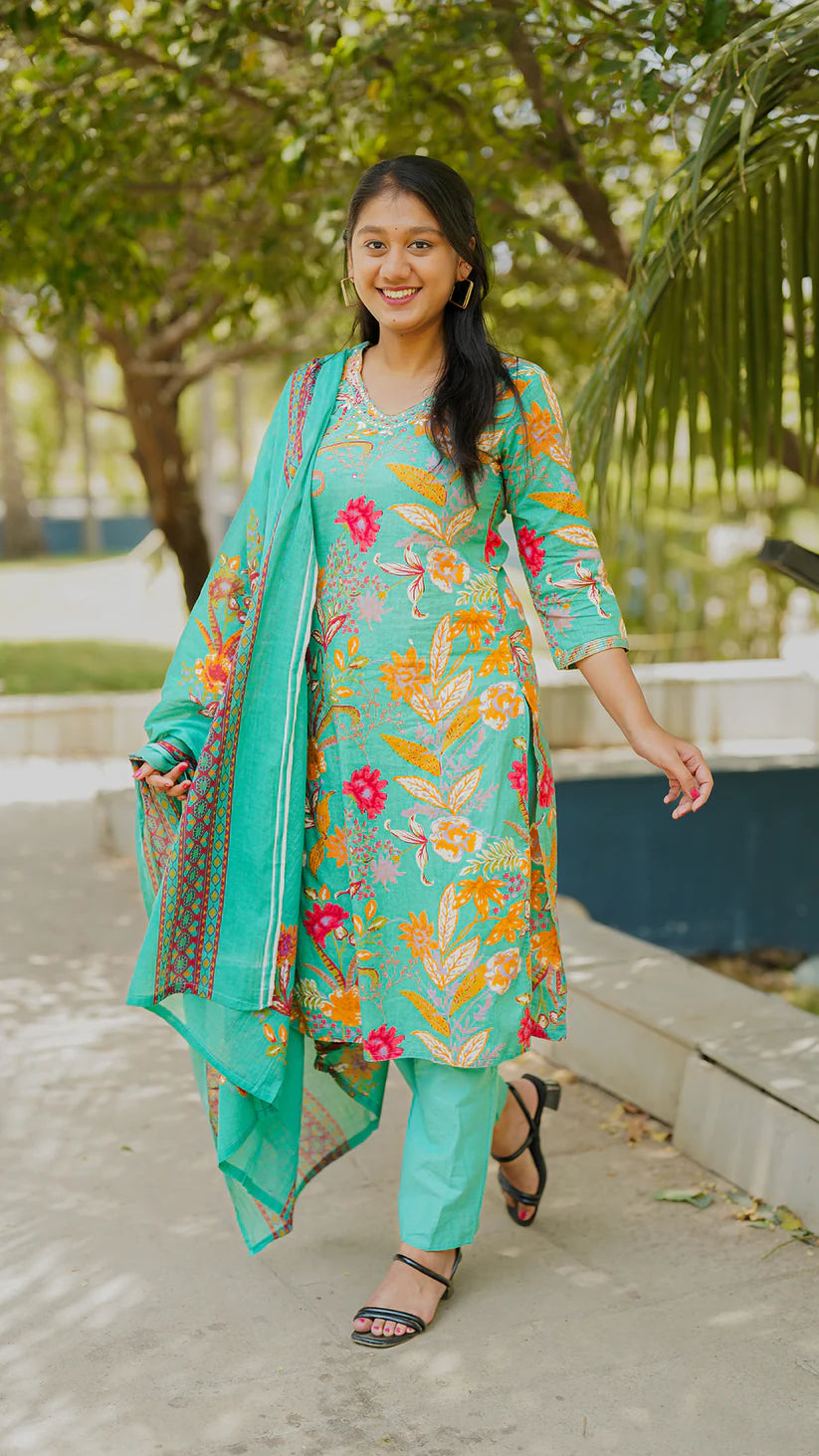 Emerald Elegance Suit Set