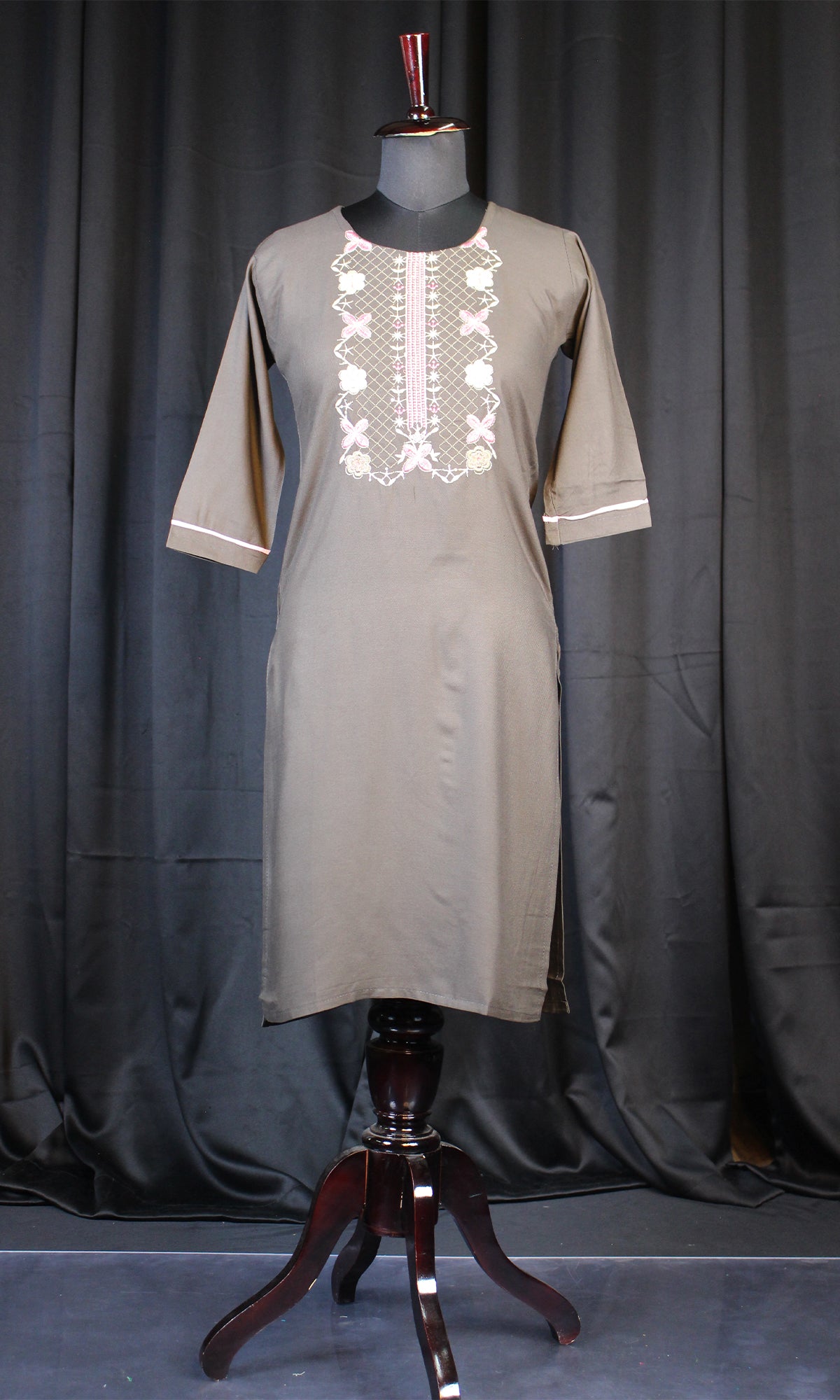 Rayon Kurti with Neck Embroidery