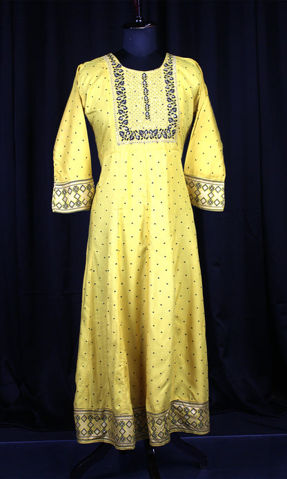 Rayon Ghera with Embroidery and Sequin Designed Neck