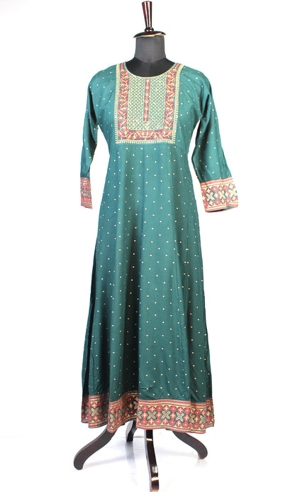 Rayon Ghera with Embroidery and Sequin Designed Neck