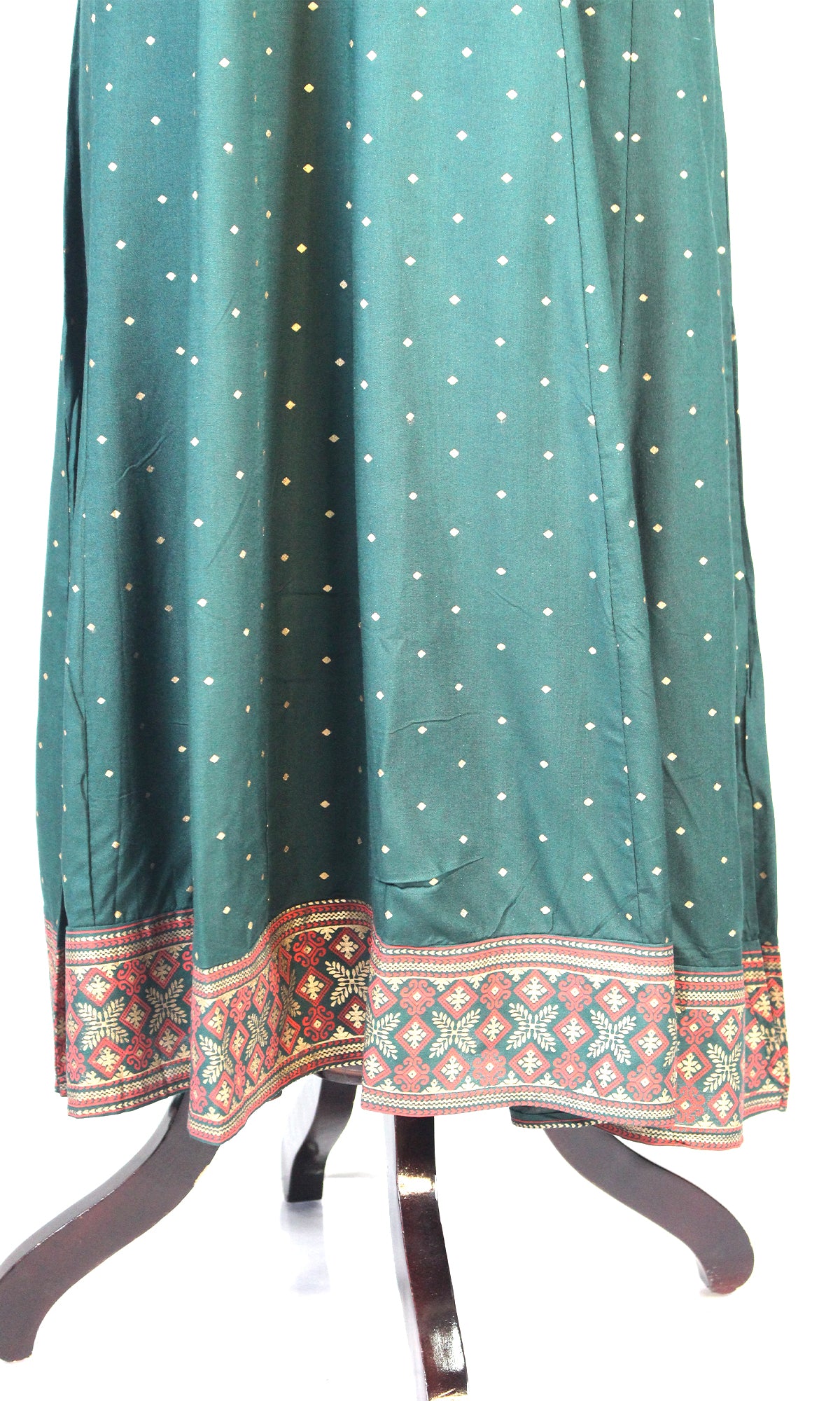 Rayon Ghera with Embroidery and Sequin Designed Neck