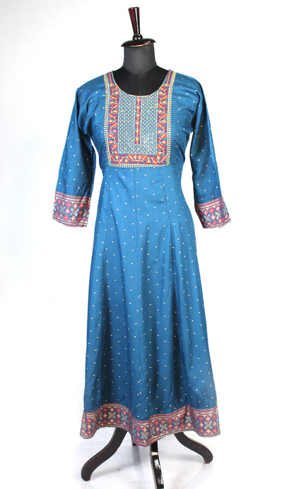 Rayon Ghera with Embroidery and Sequin Designed Neck