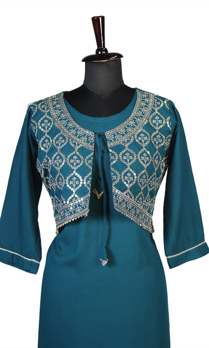 Rayon Fancy Kurti with Attached Koti