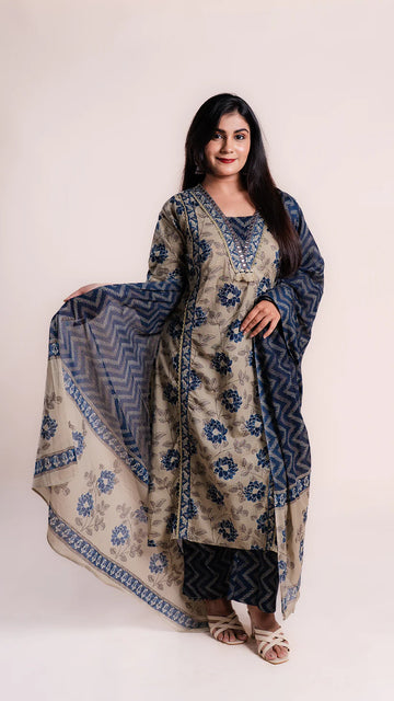 Indigo Bloom Suit Set