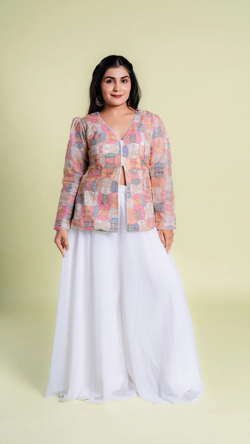 Intricate Worked Top with Flared Palazzo