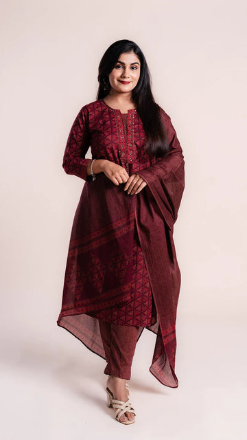 Maroon Mirage Suit set