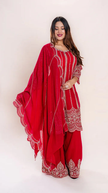 Embroidered Festive Sharara Set
