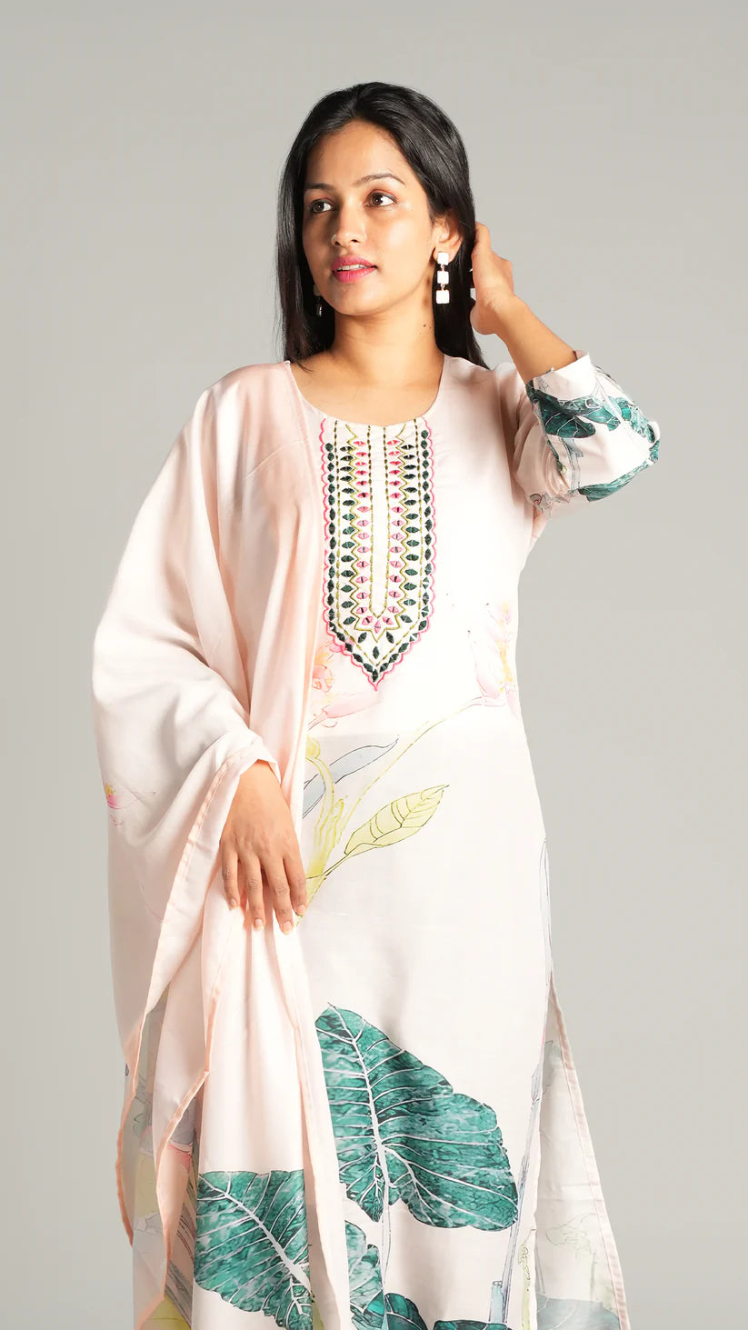 Muslin Mirror Work Suit Set