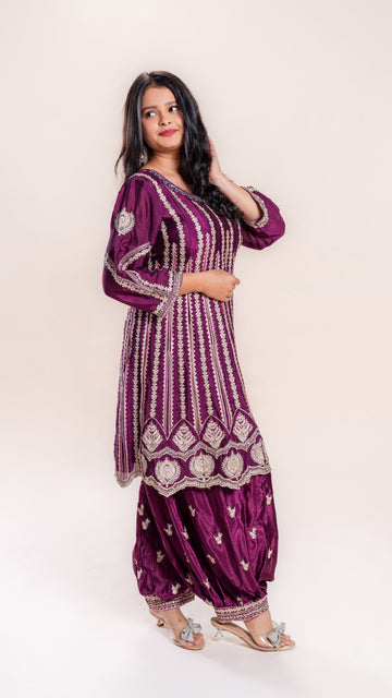 Embroidered Stria Patiala Set