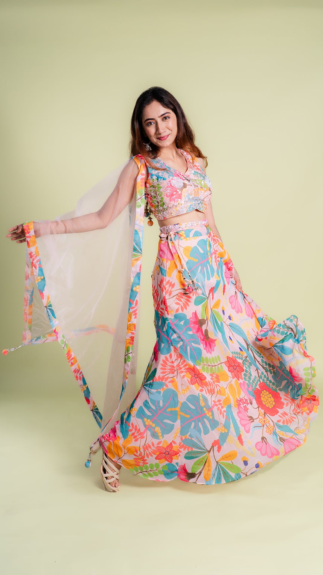 Floral Print Lehenga